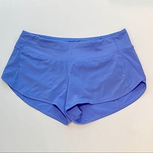 Periwinkle lululemon speed-up shorts
